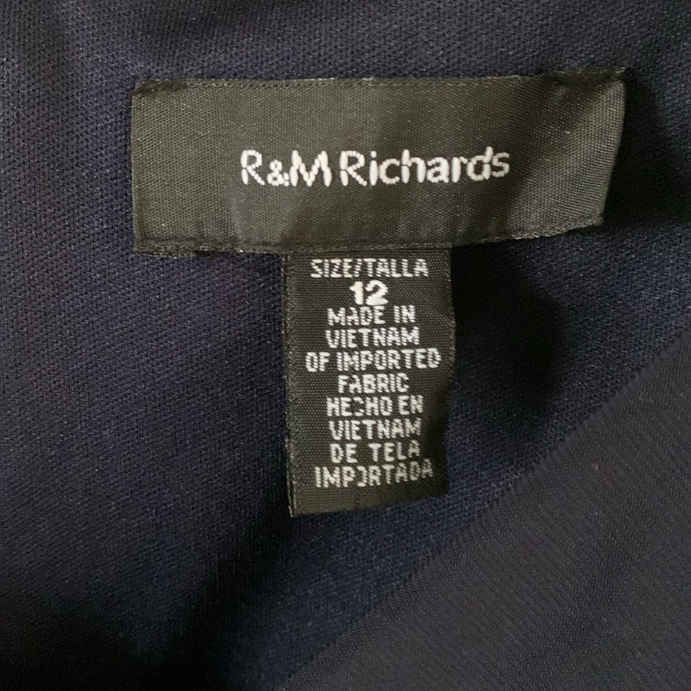 R & M Richards sz 12 formal jumpsuit wedding evening wear euc navy - Picture 5 of 8